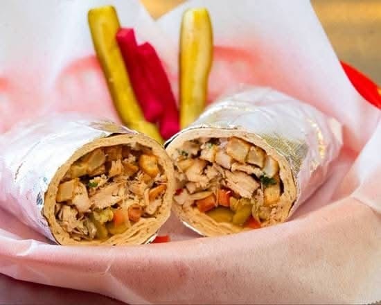 Shawarma Combo Chicken / Lamb Wrap.